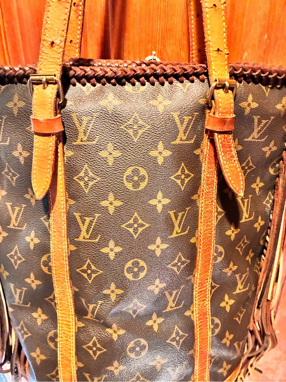 Louis Vuitton Monogram authentic Refurbished Brown and Tan Fringe Shoulder Bag - Picture 14 of 15
